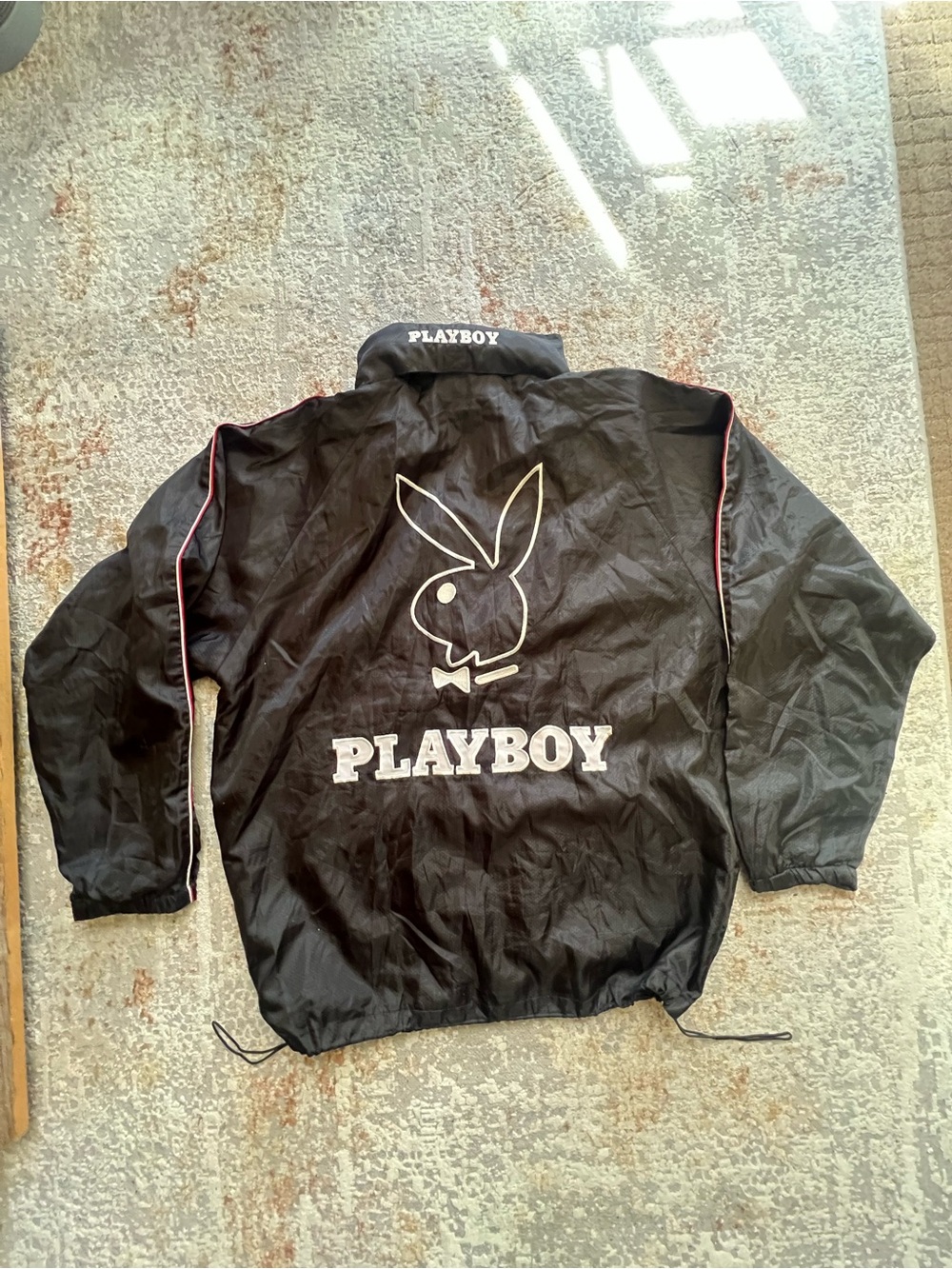 Vintage Y2K Playboy Bunny Embroidered Windbreaker Jacket Oversized